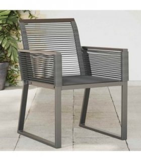 vidaXL Garden Chairs 4 pcs Black Poly Rattan — Size: 53 x 59 x 79 cm