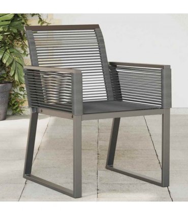 vidaXL Garden Chairs 4 pcs Black Poly Rattan — Size: 53 x 59 x 79 cm