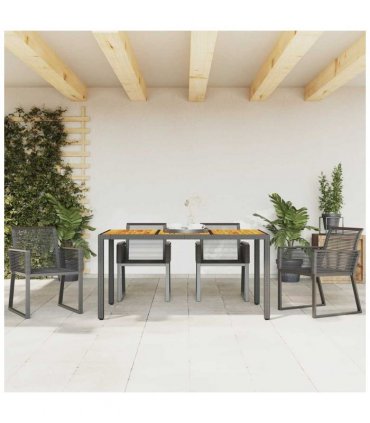 vidaXL Garden Chairs 4 pcs Black Poly Rattan — Size: 53 x 59 x 79 cm