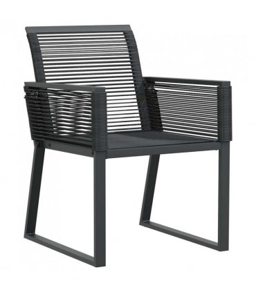 vidaXL Garden Chairs 4 pcs Black Poly Rattan — Size: 53 x 59 x 79 cm