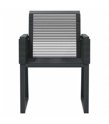 vidaXL Garden Chairs 4 pcs Black Poly Rattan — Size: 53 x 59 x 79 cm