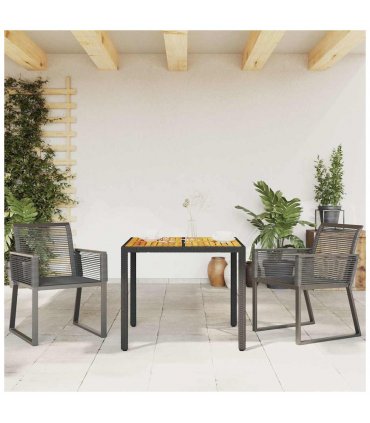 vidaXL Garden Chairs 2 pcs Black Poly Rattan — Size: 53 x 59 x 79 cm