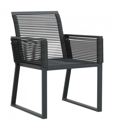 vidaXL Garden Chairs 2 pcs Black Poly Rattan — Size: 53 x 59 x 79 cm