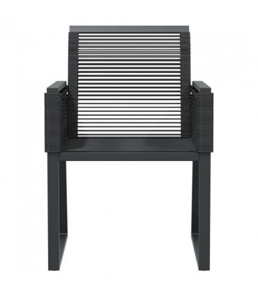 vidaXL Garden Chairs 2 pcs Black Poly Rattan — Size: 53 x 59 x 79 cm