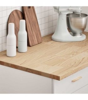 vidaXL Kitchen Worktop 100x63.5x2.7 cm Solid Wood Oak Rectangular — Size: 100 x 63.5 x 2.7 cm