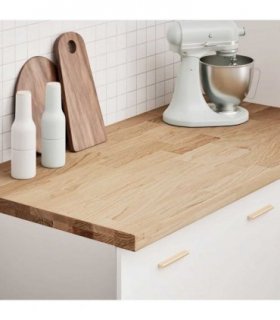 vidaXL Kitchen Worktop 120x63.5x4 cm Solid Wood Oak Rectangular — Size: 120 x 63.5 x 4 cm
