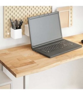vidaXL Desk Top Untreated 140x60x2.5 cm Solid Wood Oak Rectangular — Colour: natural, Size: 140 x 60 x 2.5 cm