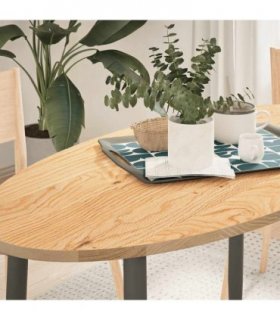 vidaXL Table Top 120x60x2 cm Solid Wood Oak Oval — Colour: natural, Size: 120 x 60 x 2 cm