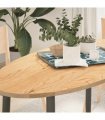 vidaXL Table Top 120x60x2 cm Solid Wood Oak Oval — Colour: natural, Size: 120 x 60 x 2 cm
