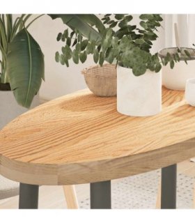 vidaXL Table Top 80x40x4 cm Solid Wood Oak Oval — Colour: natural, Size: 80 x 40 x 4 cm