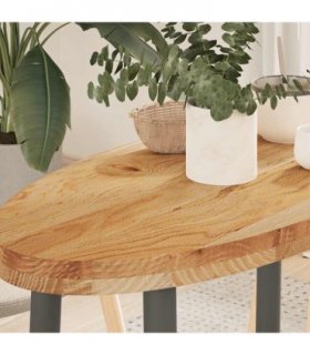 vidaXL Table Top Light Brown 80x40x4 cm Solid Wood Oak Oval — Size: 80 x 40 x 4 cm