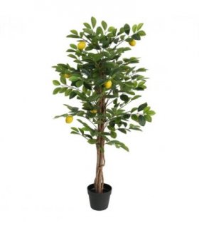 vidaXL Artificial Lemon Tree with 3 Trunks Green 120 cm PP