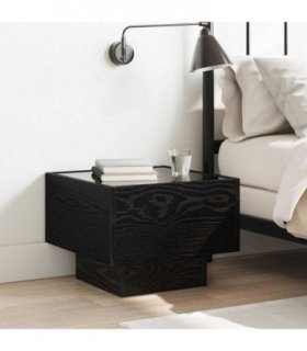 vidaXL Coffee Table Black Oak 40 x 40 x 30 cm Engineered wood