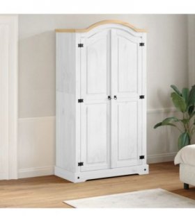 vidaXL Wardrobe Corona White 102x52x186 cm Solid Wood Pine