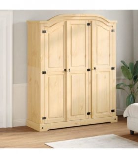 vidaXL Wardrobe Corona 151.5x52x186 cm Solid Wood Pine — Colour: brown