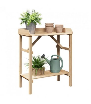 vidaXL Potting Table Natural 75 x 40 x 90 cm Solid pine wood