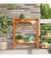 vidaXL Potting Table with Shelf Brown 75 x 40 x 90 cm Solid Pine Wood — Colour: Acacia