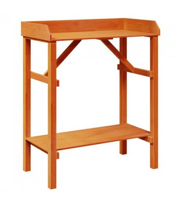 vidaXL Potting Table with Shelf Brown 75 x 40 x 90 cm Solid Pine Wood — Colour: Acacia