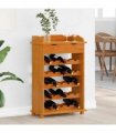 vidaXL Wine Rack Brown 58 x 28 x 90 cm Solid Pine Wood — Colour: Acacia