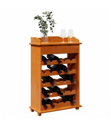 vidaXL Wine Rack Brown 58 x 28 x 90 cm Solid Pine Wood — Colour: Acacia