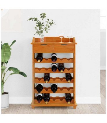 vidaXL Wine Rack Brown 58 x 28 x 90 cm Solid Pine Wood — Colour: Acacia