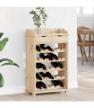vidaXL Wine Rack Natural 58 x 28 x 90 cm Solid Pine Wood