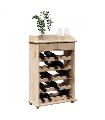 vidaXL Wine Rack Natural 58 x 28 x 90 cm Solid Pine Wood