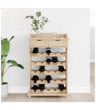vidaXL Wine Rack Natural 58 x 28 x 90 cm Solid Pine Wood