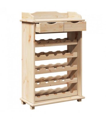 vidaXL Wine Rack Natural 58 x 28 x 90 cm Solid Pine Wood
