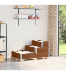vidaXL 3-Tier Raised Bed Brown 120x80 cm Solid Wood Pine — Colour: dark brown, Size: 120 x 80 cm (80 x 30 cm)
