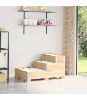 vidaXL 3-Tier Raised Bed 120x80 cm Solid Wood Pine — Colour: natural, Size: 120 x 80 cm (80 x 30 cm)