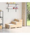 vidaXL 3-Tier Raised Bed 120x80 cm Solid Wood Pine — Colour: natural, Size: 120 x 80 cm (80 x 30 cm)