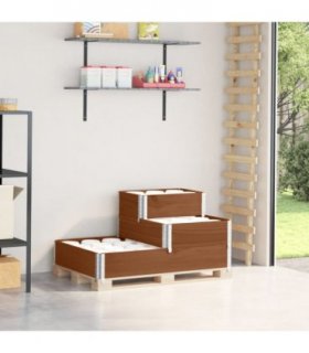 vidaXL 3-Tier Raised Bed Brown 120x80 cm Solid Wood Pine — Colour: dark brown, Size: 120 x 80 cm (60 x 40 cm)