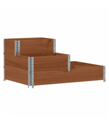 vidaXL 3-Tier Raised Bed Brown 120x80 cm Solid Wood Pine — Colour: dark brown, Size: 120 x 80 cm (60 x 40 cm)