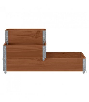 vidaXL 3-Tier Raised Bed Brown 120x80 cm Solid Wood Pine — Colour: dark brown, Size: 120 x 80 cm (60 x 40 cm)