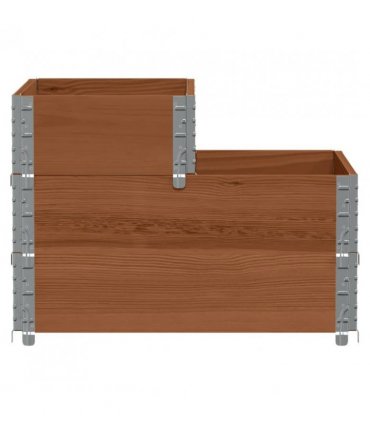 vidaXL 3-Tier Raised Bed Brown 120x80 cm Solid Wood Pine — Colour: dark brown, Size: 120 x 80 cm (60 x 40 cm)