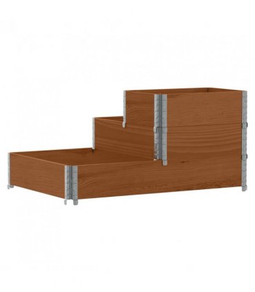 vidaXL 3-Tier Raised Bed Brown 120x80 cm Solid Wood Pine — Colour: dark brown, Size: 120 x 80 cm (60 x 40 cm)