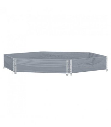 vidaXL Raised Bed Hexagon Grey 160x160 cm Solid Wood Pine