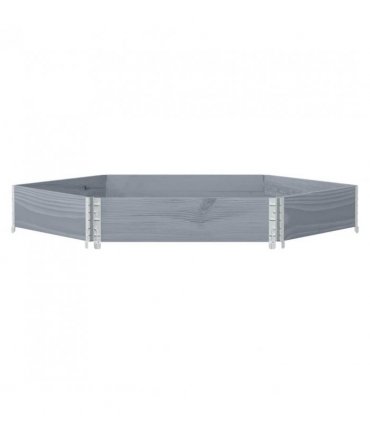 vidaXL Raised Bed Hexagon Grey 160x160 cm Solid Wood Pine