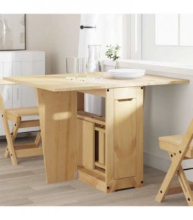vidaXL Butterfly Dining Table Foldable Corona Wax Brown Solid Wood Pine