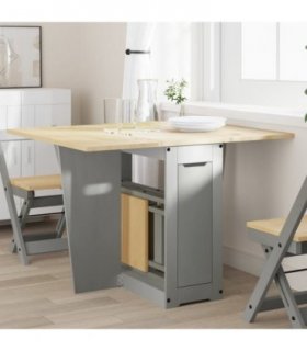 vidaXL Butterfly Dining Table Foldable Corona Grey Solid Wood Pine
