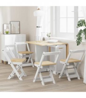 vidaXL Dining Chairs Foldable 4 pcs Corona White Solid Wood Pine