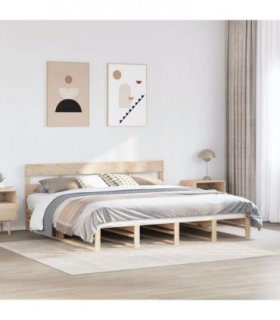 vidaXL Bed Frame without Mattress 180x200 cm Super King Solid Wood Pine — Colour: natural, Size: 180 x 200 cm — V0671985028