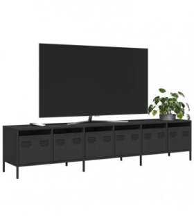 vidaXL TV Cabinet Black 202x39x43.5 cm Cold-rolled Steel — V0671985046
