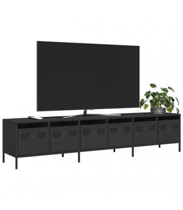 vidaXL TV Cabinet Black 202x39x43.5 cm Cold-rolled Steel — V0671985046