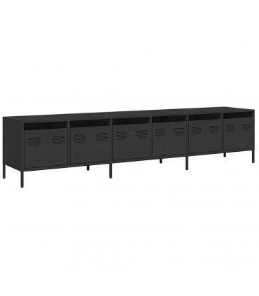 vidaXL TV Cabinet Black 202x39x43.5 cm Cold-rolled Steel — V0671985046