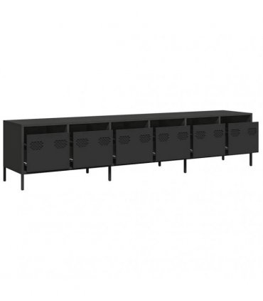 vidaXL TV Cabinet Black 202x39x43.5 cm Cold-rolled Steel — V0671985046
