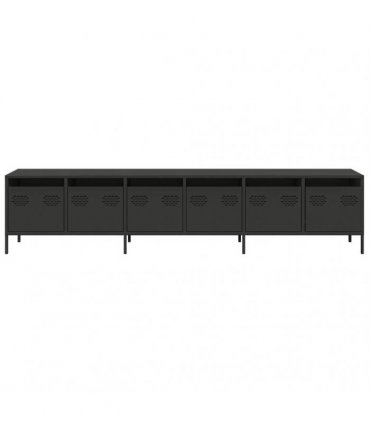 vidaXL TV Cabinet Black 202x39x43.5 cm Cold-rolled Steel — V0671985046