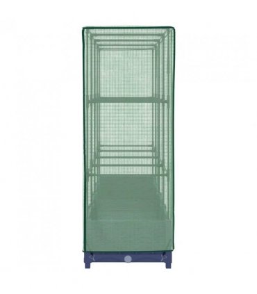 vidaXL Raised Bed with Greenhouse Cover Rattan Look 160x40x123 cm — Colour: blue grey, Size: 160 x 40 x 123 cm