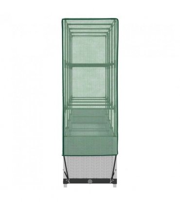 vidaXL Raised Bed with Greenhouse Cover Rattan Look 160x40x138 cm — Colour: white, Size: 160 x 40 x 138 cm